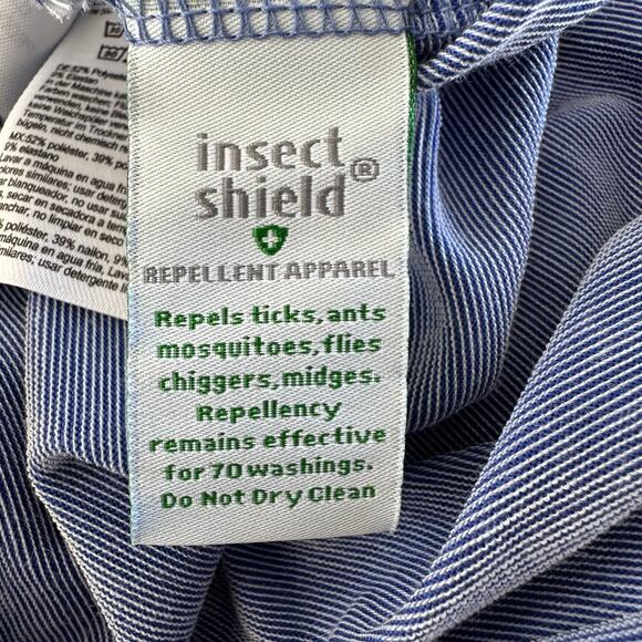 Exofficio Bugs Away Caddis Short Sleeve Shirt Women Large Blue Heather UPF 50 - Picture 7 of 9